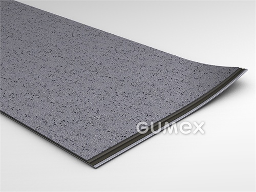 Podlahovina GRABO STOP 20JSK, hrúbka 2mm, šírka 2000mm, dezén hrubý povrch, PVC, samozhášavá (EN 45545-2), svetlo šedá